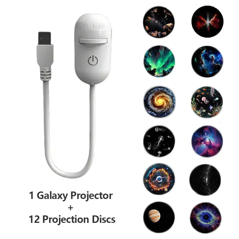 2-in-1 Galaxy Projector – Transform any room with a stunning starry sky display. Features dual lighting modes, relaxing night light effects, and USB power for easy use. Perfect for bedrooms, gaming setups, parties, or cozy nights in.